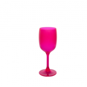 Verre à vin 15cl incassable, réutilisable et personnalisable rose fluo